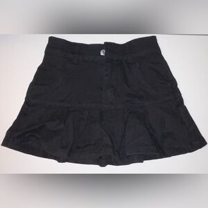 Y2K Black Denim Pleated Mini Skirt